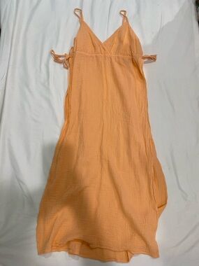 Xhilaration Peach Elastic Waist Swim Cover Dress with Side Slits